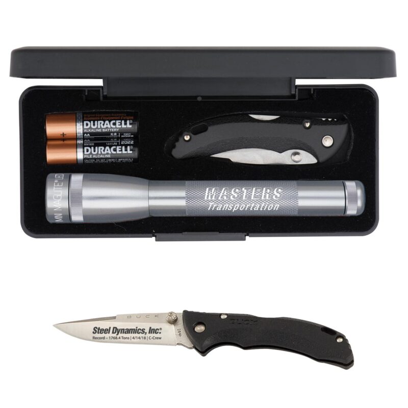 Custom "AA" LED Mini Maglite® With Buck® "Bantam Bbw" Knife - 1