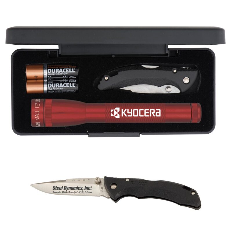 Custom "AA" LED Mini Maglite® With Buck® "Bantam Bbw" Knife - 2