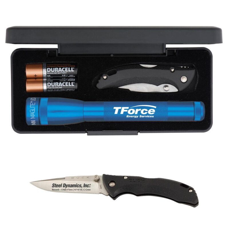 Custom "AA" LED Mini Maglite® With Buck® "Bantam Bbw" Knife - 3
