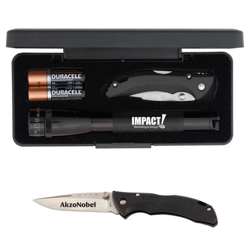 Custom "AA" LED Mini Maglite® With Buck® "Bantam Bbw" Knife