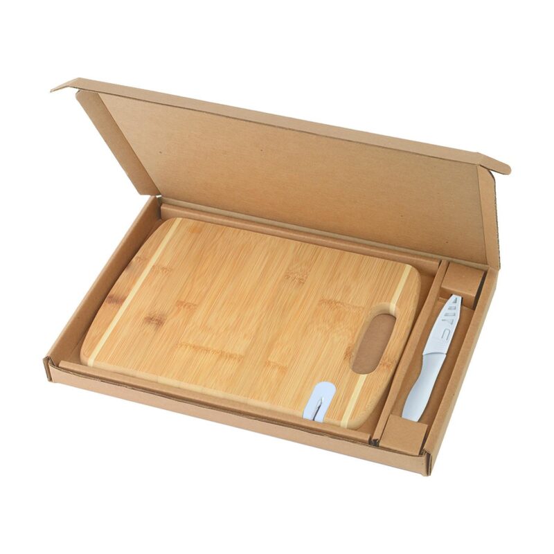 Custom Bamboo Sharpen-It™ Cutting Board w/Knife Gift Box Set - 2
