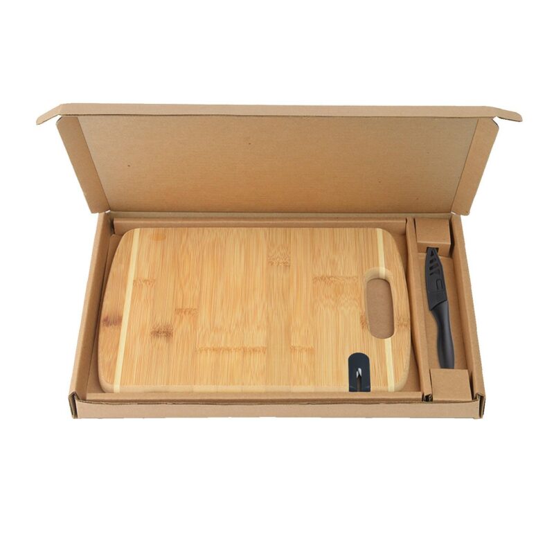 Custom Bamboo Sharpen-It™ Cutting Board w/Knife Gift Box Set - 3