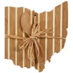 Custom Ohio Charcuterie Board with Spreader Knife Gift Set - 3