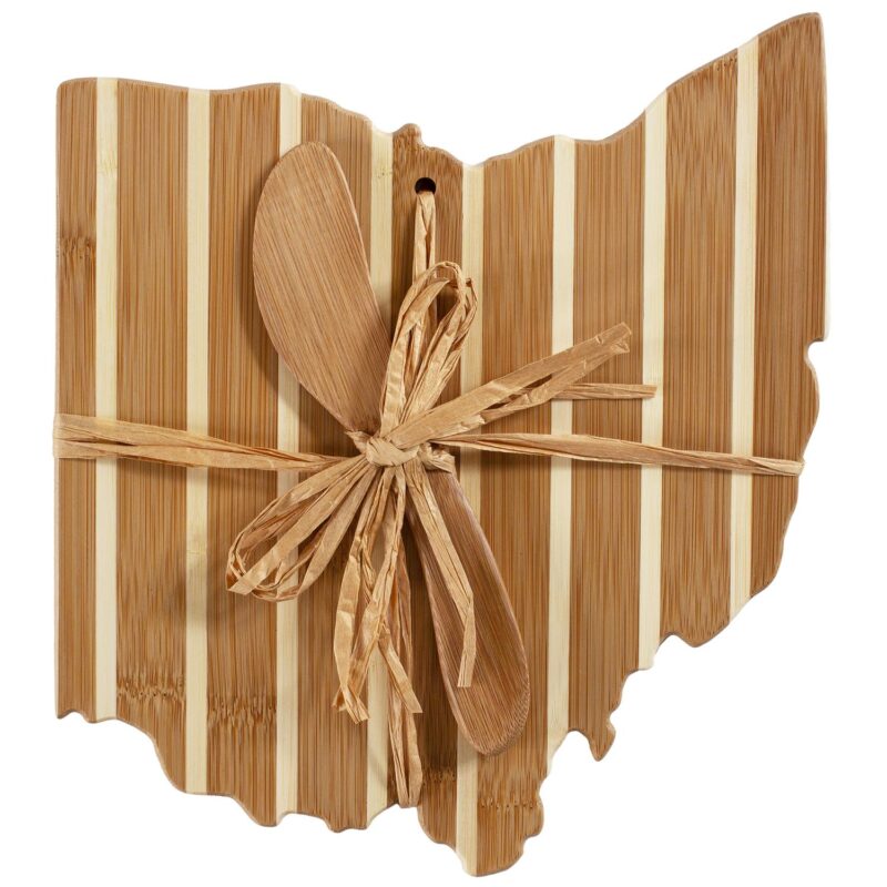 Custom Ohio Charcuterie Board with Spreader Knife Gift Set - 3