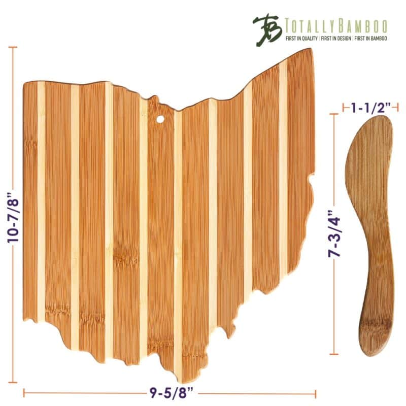 Custom Ohio Charcuterie Board with Spreader Knife Gift Set - 5