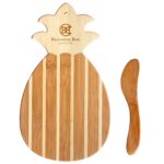 Custom Pineapple Charcuterie Board with Spreader Knife Gift Set