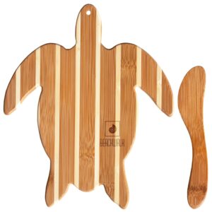 Custom Sea Turtle Charcuterie Board with Spreader Knife Gift Set