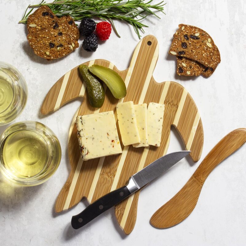 Custom Sea Turtle Charcuterie Board with Spreader Knife Gift Set - 4