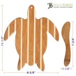 Custom Sea Turtle Charcuterie Board with Spreader Knife Gift Set - 5