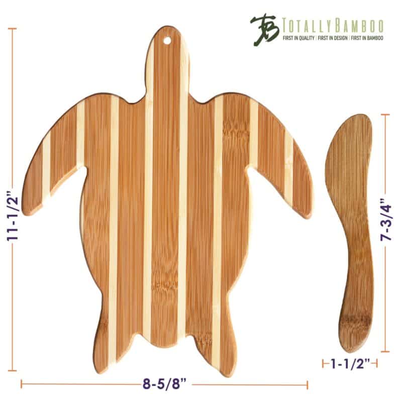 Custom Sea Turtle Charcuterie Board with Spreader Knife Gift Set - 5