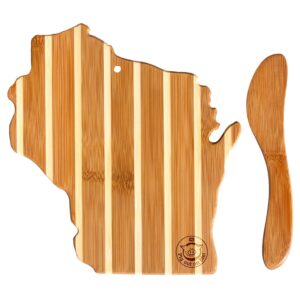 Custom Wisconsin Charcuterie Board with Spreader Knife Gift Set