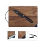 Custom Gordon Acacia Wood Cutting Board & Knife Set