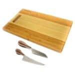 Custom BergHoff Bamboo 3Pc Two-Tone Board With Handle Set/Aaron Probyn Cheese Knives