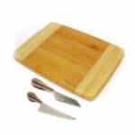 Custom BergHoff Bamboo 3Pc Two-Toned Board Set/Aaron Probyn Cheese Knives
