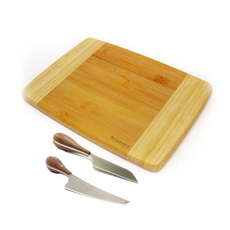 Custom BergHoff Bamboo 3Pc Two-Toned Board Set/Aaron Probyn Cheese Knives
