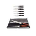 Custom BergHoff Pakka 8Pc Stainless Steel Cutlery Set: 6 Steak Knives & 2Pc Carving Set