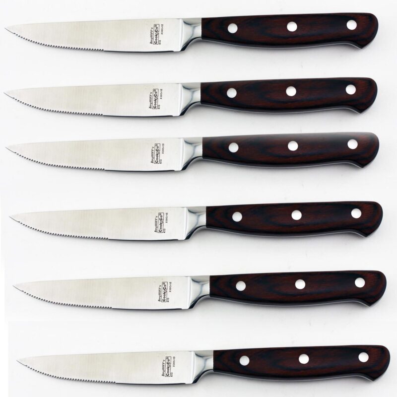 Custom BergHoff Pakka Wood Ss Steak Knives