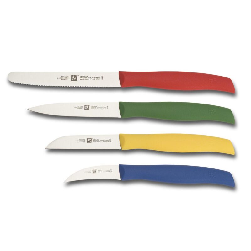 Custom Zwilling Twin Grip 4Pc Multi-Colored Paring Knife Set