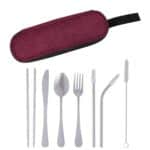 Custom Stainless Steel Cutlery Set In Pouch - 8