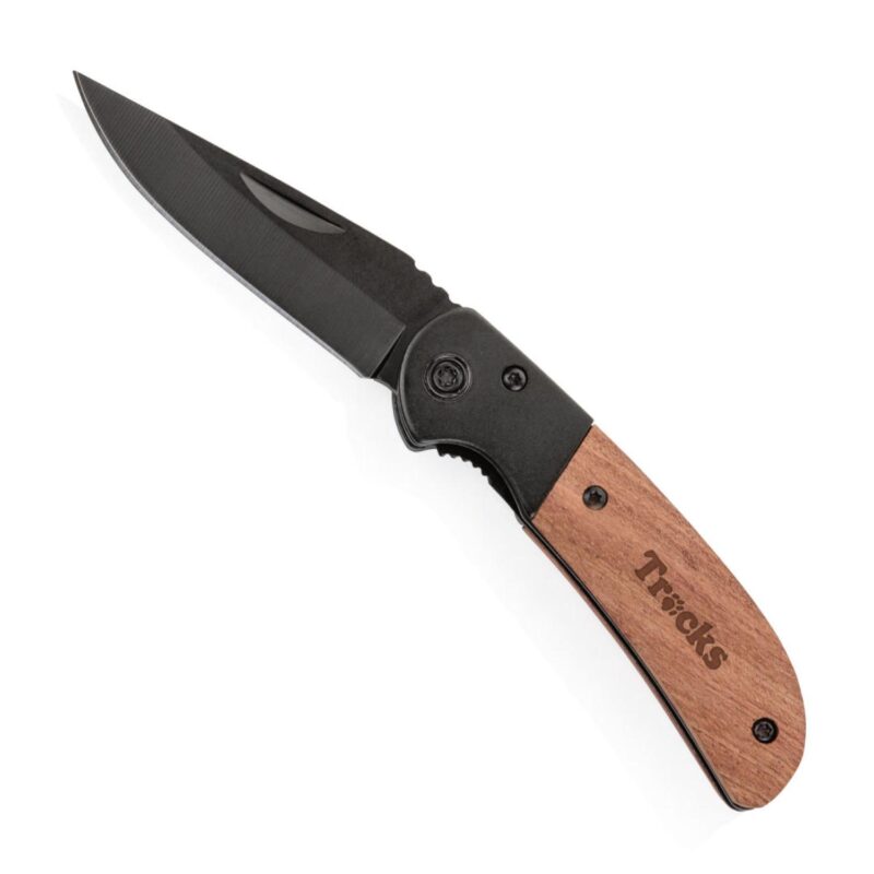 Custom Fawn Pocket Knife - Black
