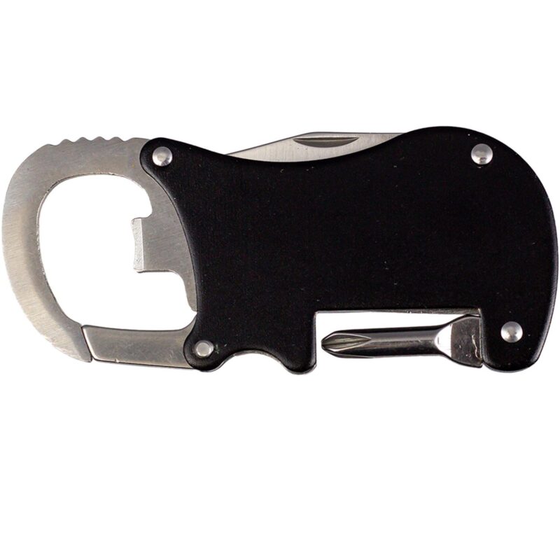 Custom Bottle Opener Carabiner With Screwdriver & Knife - 1