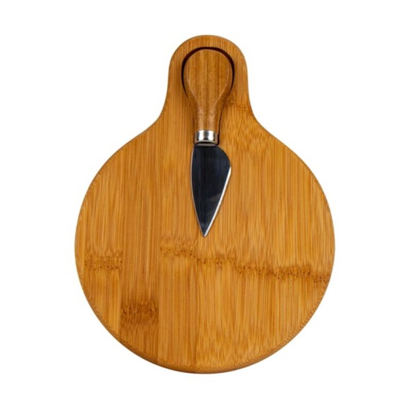 Custom Small Bamboo Cutting Board with Cheese Knife - 1