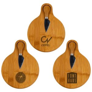 Custom Small Bamboo Cutting Board with Cheese Knife