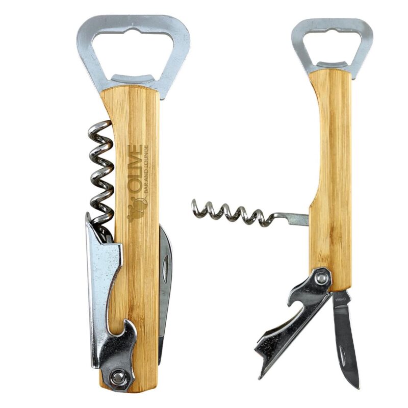 Bamboo-4-in-1-Waiters-Knife-2224 Custom Bamboo 4-in-1 Waiter's Knife