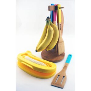 Custom BergHoff Cooknco Bamboo Banana Hanger And Cutter Set