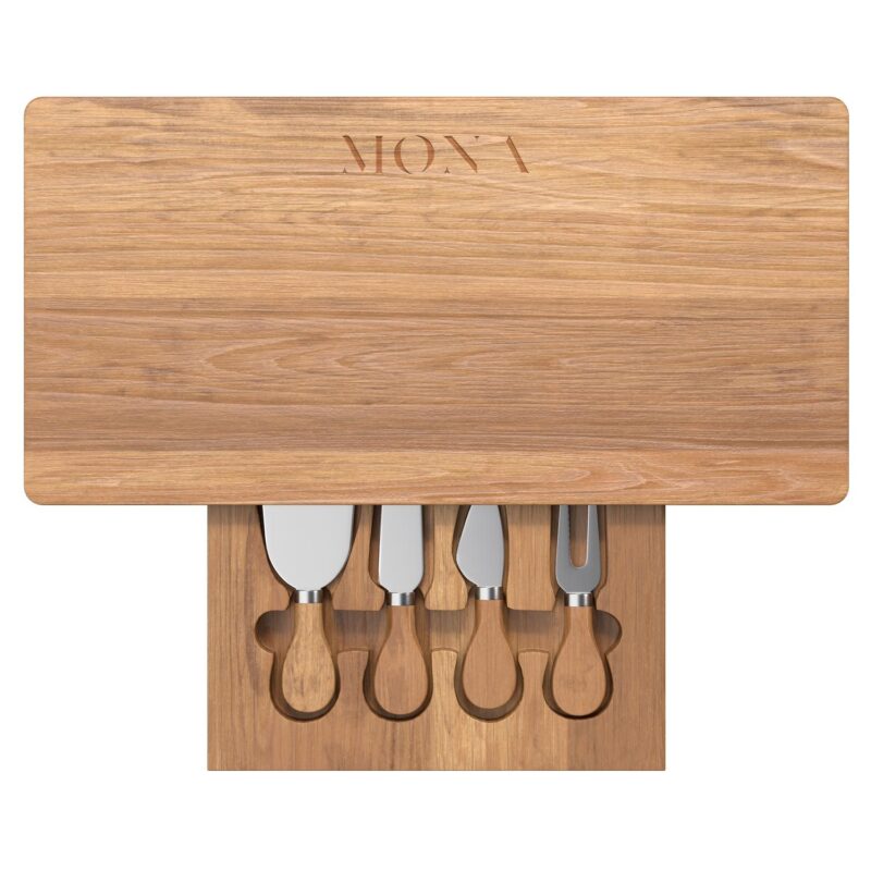 Custom Monroe Cutting Board And Cheese Knife Set - 3