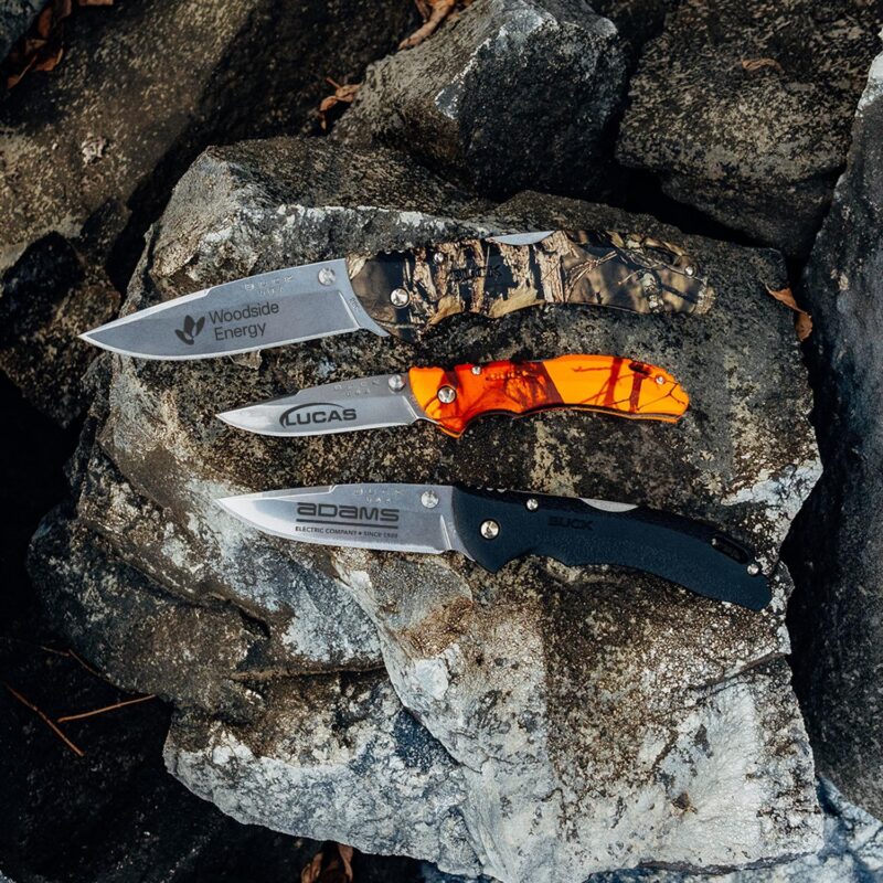 Custom Buck® Bantam™ Bbw Blue Lockback Knife - 1
