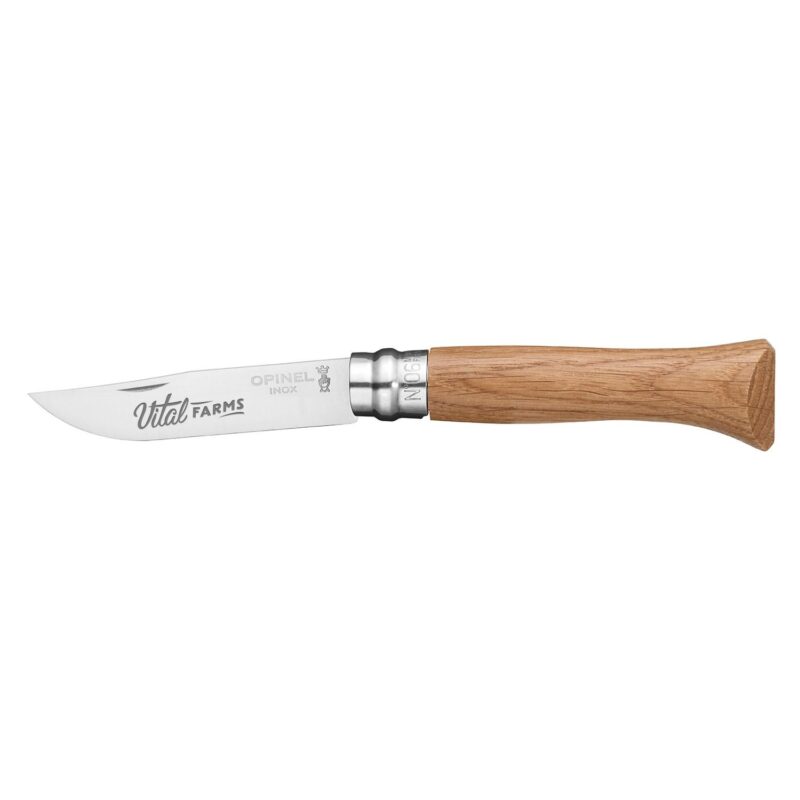 Custom Opinel® No 06 Stainless Steel Folding Knife Oak Wood - 1