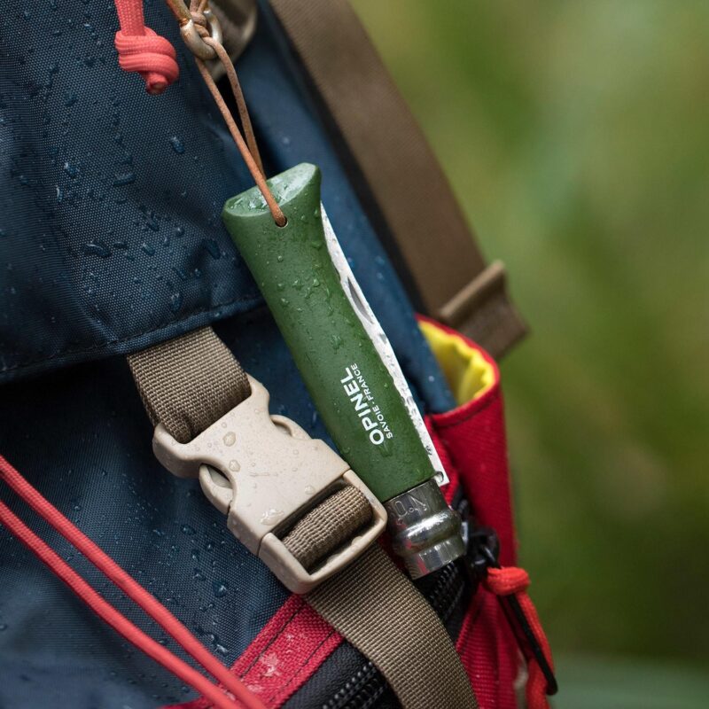 Custom Opinel® No.08 Colorama Stainless Steel Folding Knife With Lanyard - Khaki G - 1