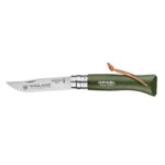 Custom Opinel® No.08 Colorama Stainless Steel Folding Knife With Lanyard - Khaki G