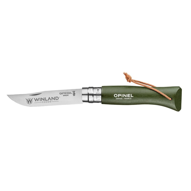 Custom Opinel® No.08 Colorama Stainless Steel Folding Knife With Lanyard - Khaki G