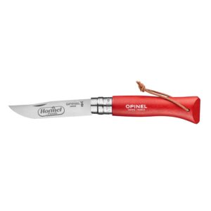 Custom Opinel® No.08 Colorama Stainless Steel Folding Knife With Lanyard - Red
