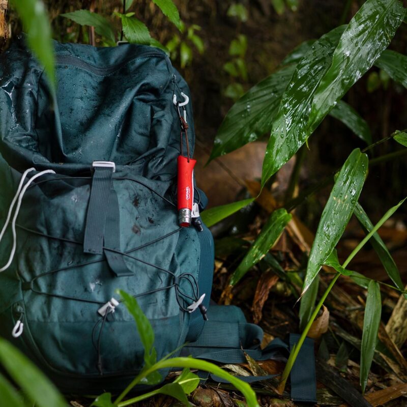 Custom Opinel® No.08 Colorama Stainless Steel Folding Knife With Lanyard - Red - 5