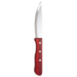 Custom Libbey 200 1432 Beef Baron Steak Knife w/ Red Wood Handle