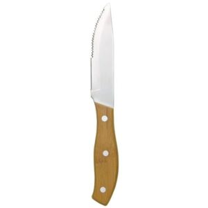 Custom Libbey 200 1582 9 1/4" Steak Knife w/ Bamboo Handle