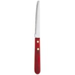 Custom Libbey 200 1682 8 1/4" Steak Knife w/ Red Wood Handle