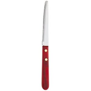 Custom Libbey 200 1682 8 1/4" Steak Knife w/ Red Wood Handle