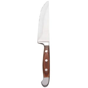 Custom Libbey 2001522B Jumbo 9 3/8" Steak Knife w/ Brown Handle