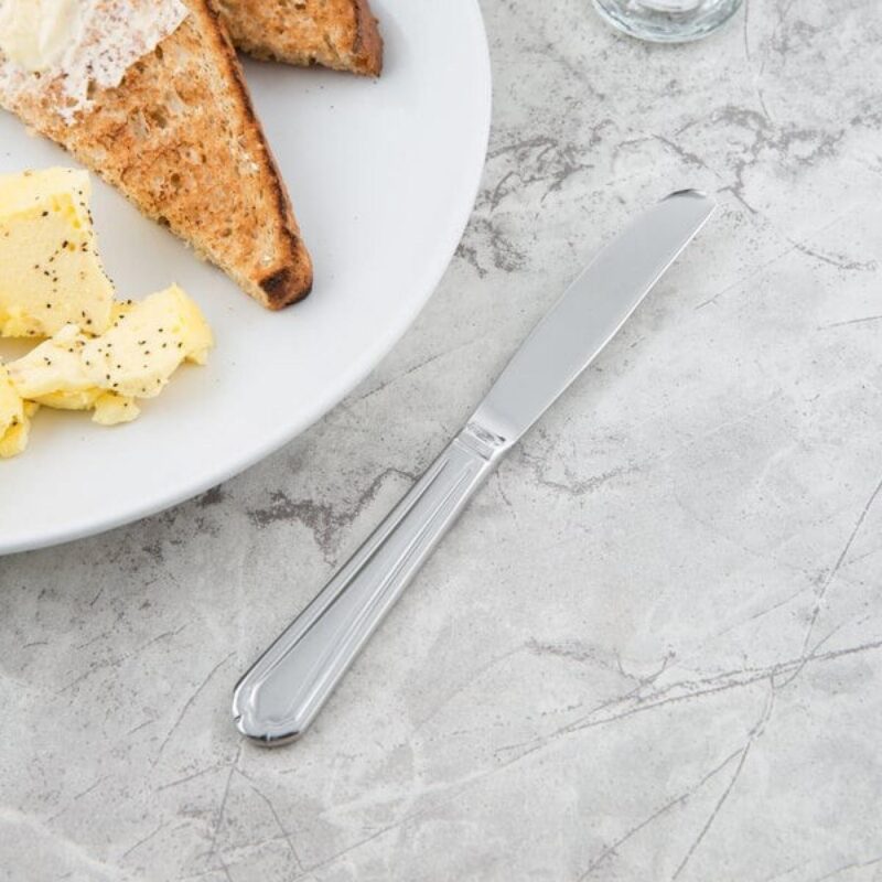 Custom Libbey 256 554 Cortland 7" Heavy Plain Bread & Butter Knife - 1