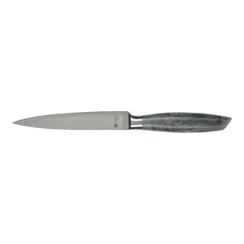 Custom Libbey 9 3/8" Heavy Steak Knife w/ Gray Marble Handle