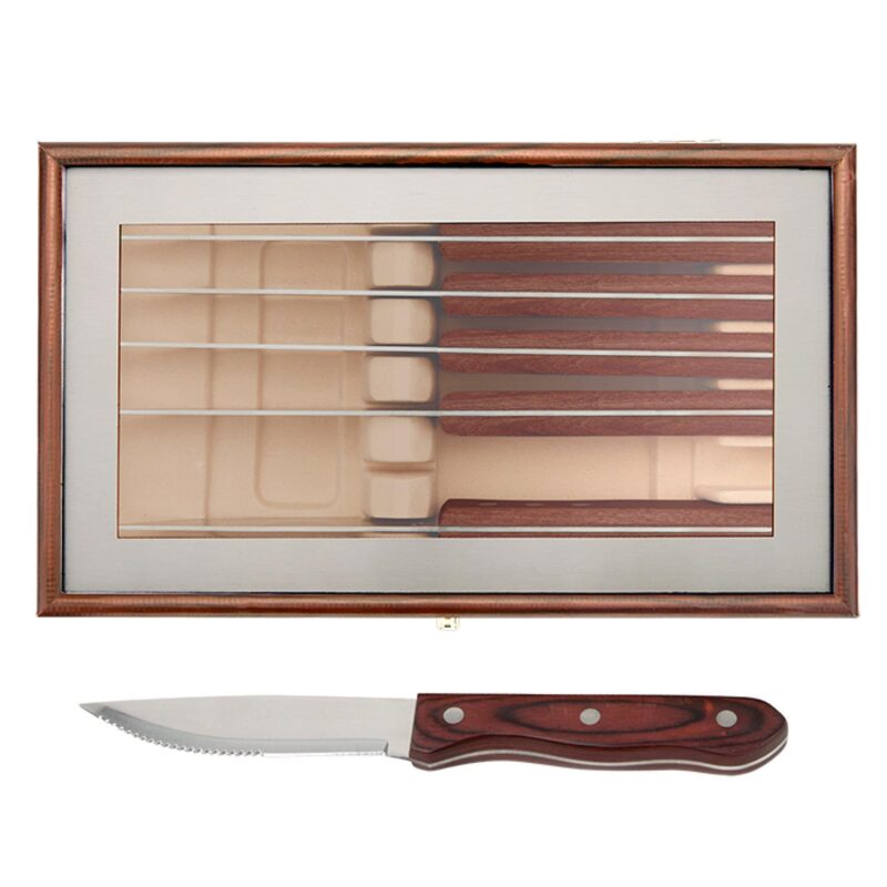 Custom Manchurian Ash 6-Piece Steak Knife Set - 1