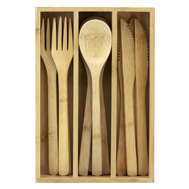12-Piece-Reusable-Bamboo-Flatware-Set-in-Storage-Case-20-2208 Custom 12 Piece Reusable Bamboo Flatware Set in Storage Case