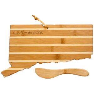 Custom Connecticut Charcuterie Board with Spreader Knife Gift Set