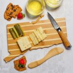 Custom Connecticut Charcuterie Board with Spreader Knife Gift Set - 4