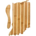 Custom Indiana Charcuterie Board with Spreader Knife Gift Set - 1