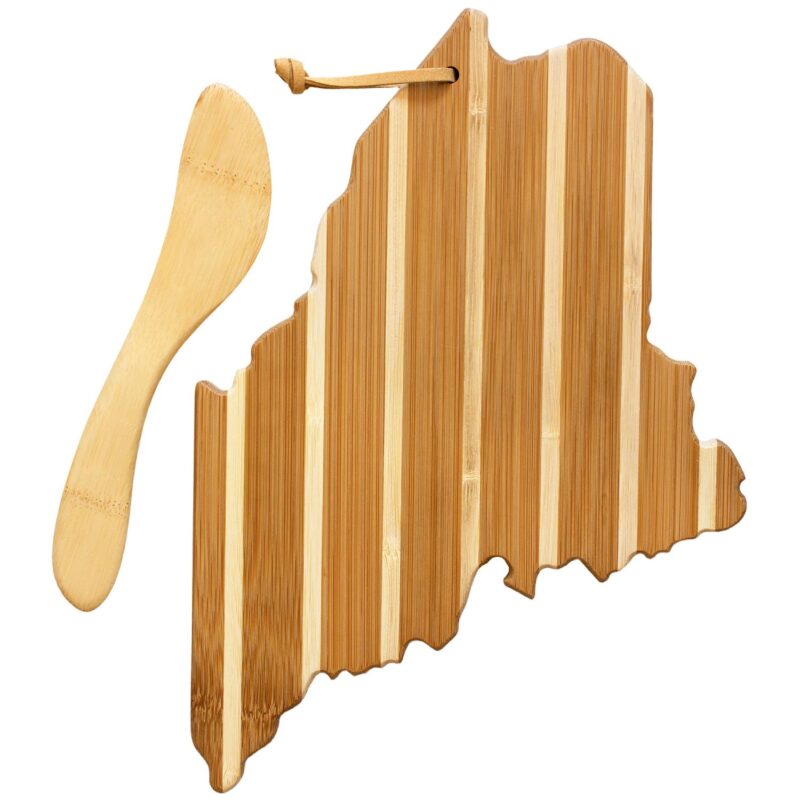 Custom Maine Charcuterie Board with Spreader Knife Gift Set - 1